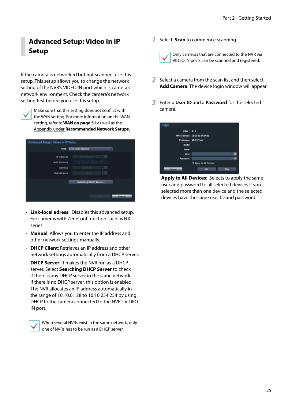 Advanced setup: video in ip setup | Eneo PNR-5304/4TB User Manual | Page 25 / 88