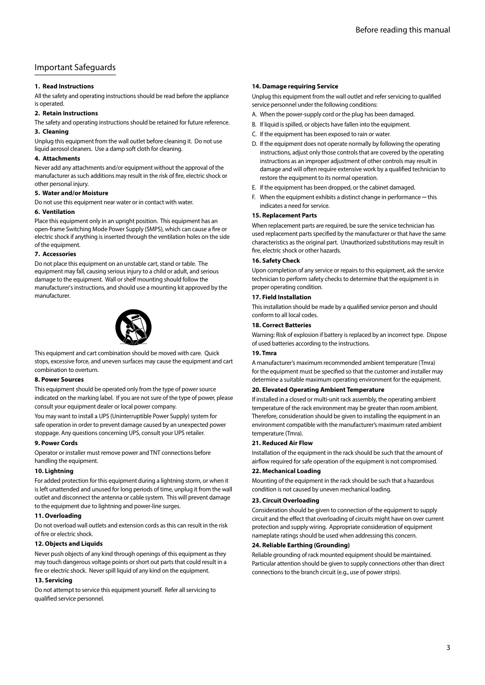 Important safeguards | Eneo PNR-5304/4TB User Manual | Page 3 / 88