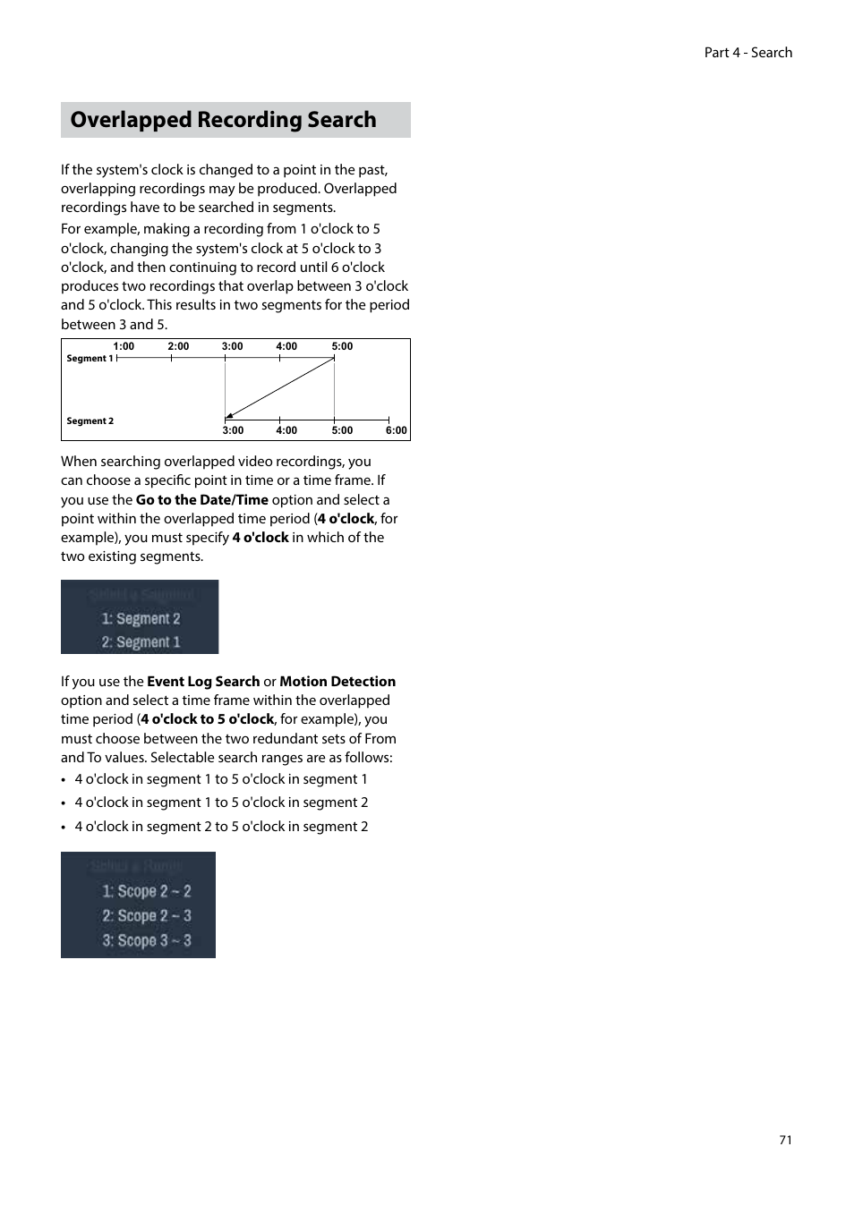 Overlapped recording search | Eneo PNR-5304/4TB User Manual | Page 71 / 88