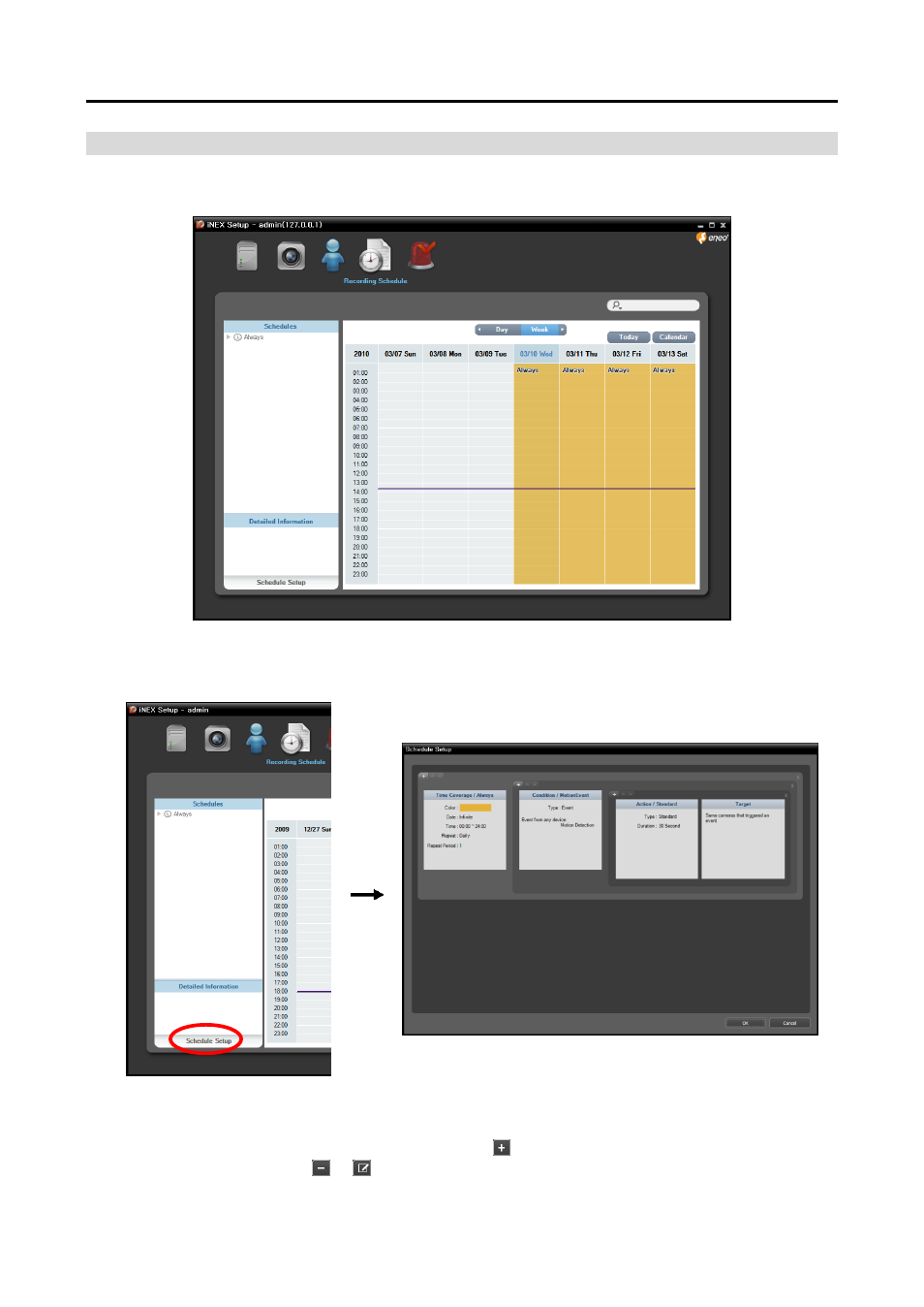 Setting up recording schedule | Eneo PNR-5108 User Manual | Page 23 / 32