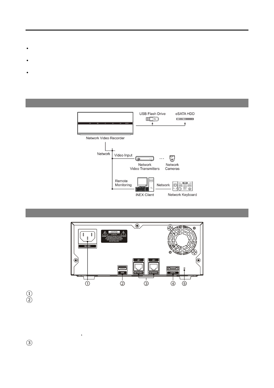 2 system diagram 1.3 rear panel, 2 system diagram, 3 rear panel | Eneo PNR-5108 User Manual | Page 8 / 32