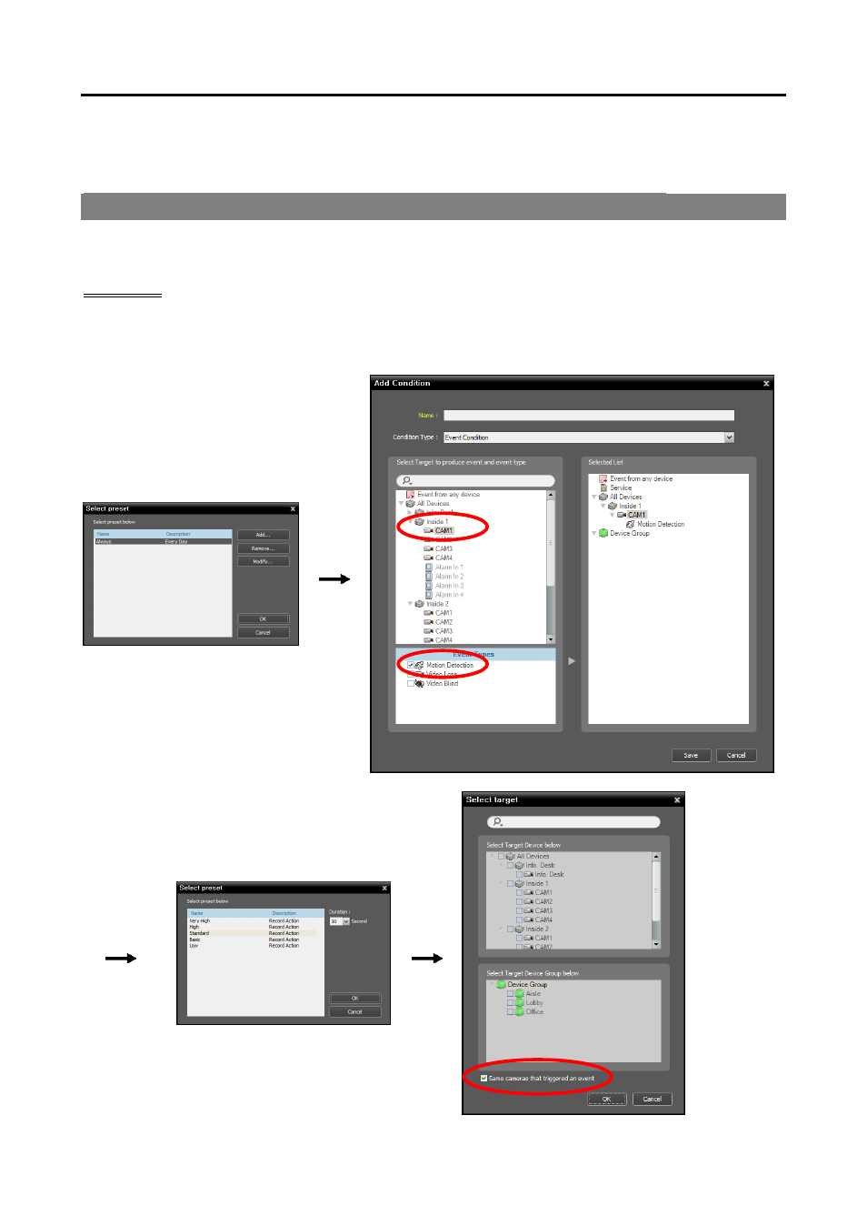 Appendix, Schedule setup examples of event recording mode, O appendix | Eneo PNR-5108 User Manual | Page 146 / 152