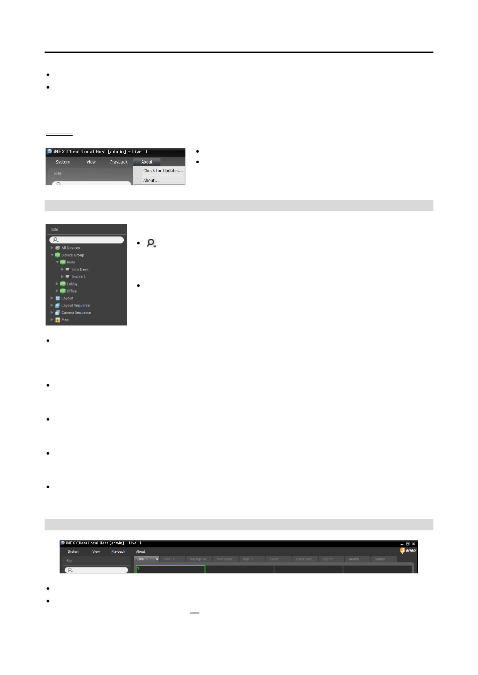 Site list panel, Site, List | Panel | Eneo PNR-5108 User Manual | Page 42 / 152