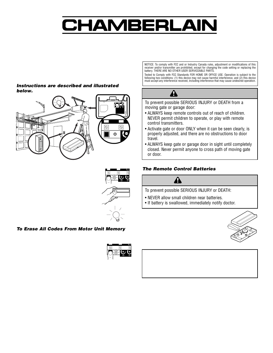 Chamberlain 850CB User Manual | 1 page