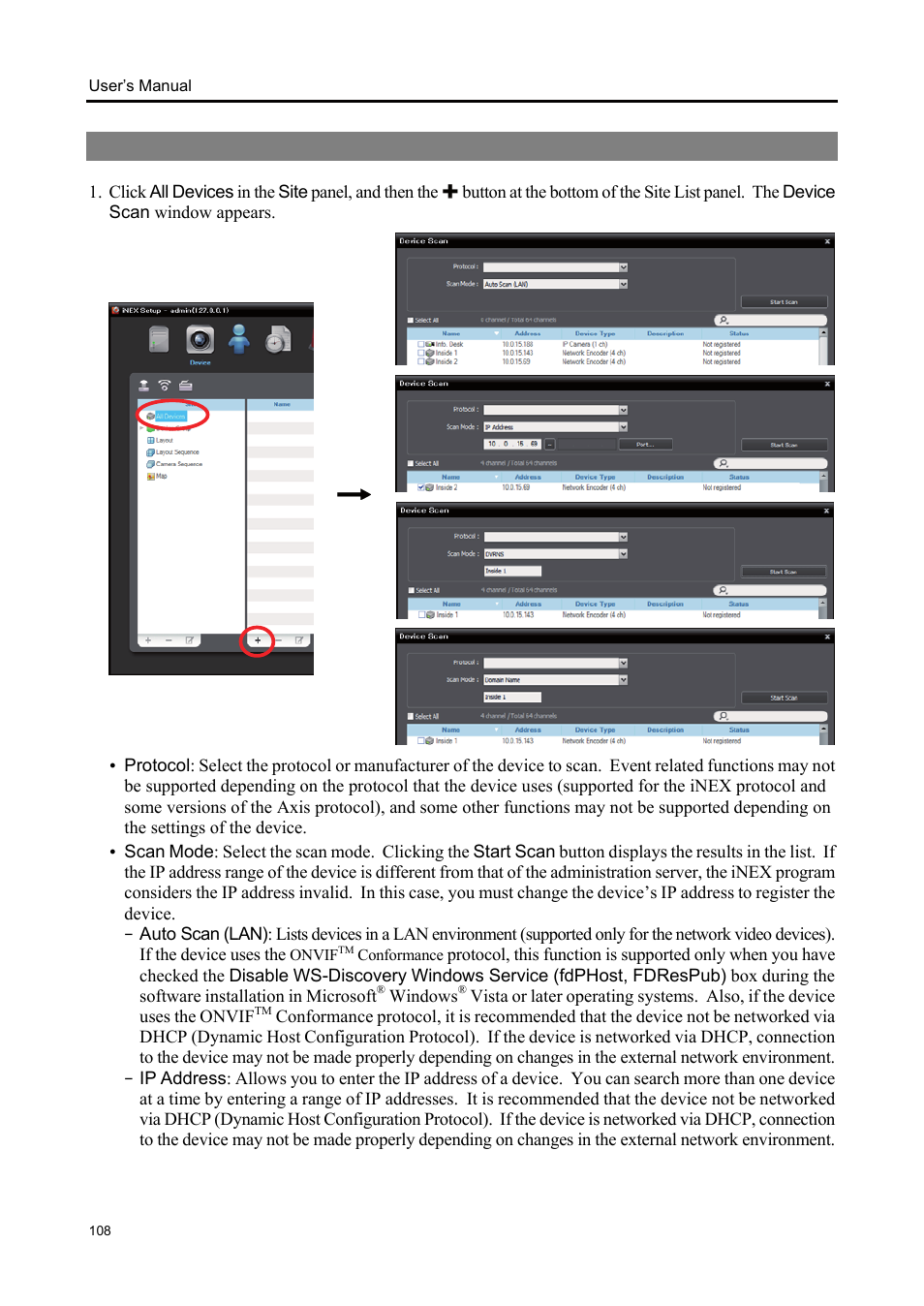 1 registering devices | Eneo iNEX Client User Manual | Page 113 / 164