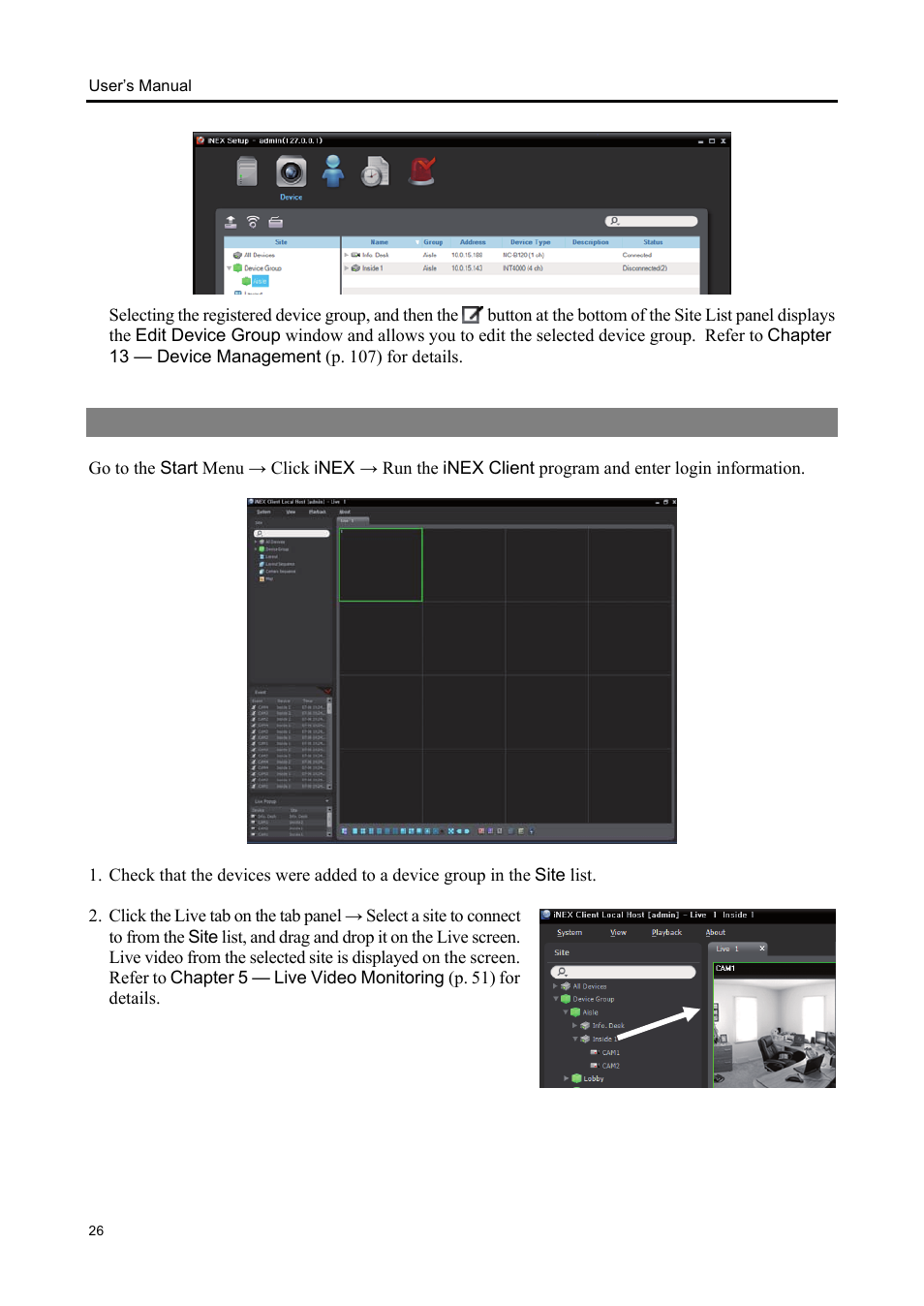 5 live video monitoring | Eneo iNEX Client User Manual | Page 31 / 164