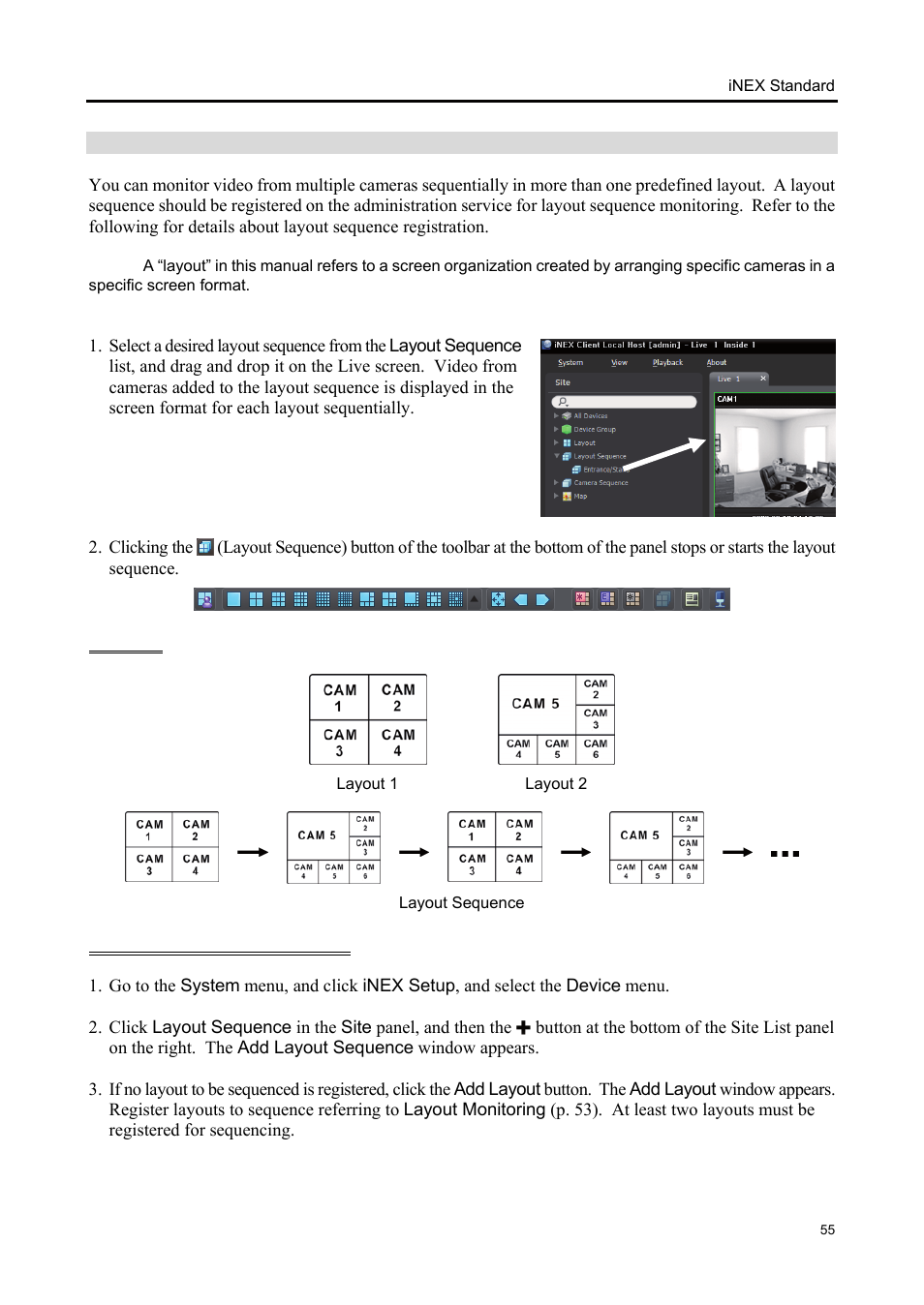 Layout sequence monitoring | Eneo iNEX Client User Manual | Page 60 / 164