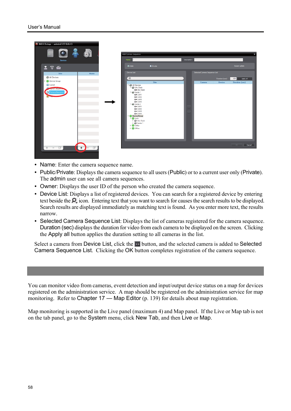 2 map monitoring | Eneo iNEX Client User Manual | Page 63 / 164