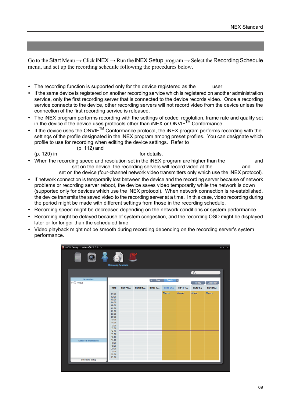 2 setting up recording schedule | Eneo iNEX Client User Manual | Page 74 / 164
