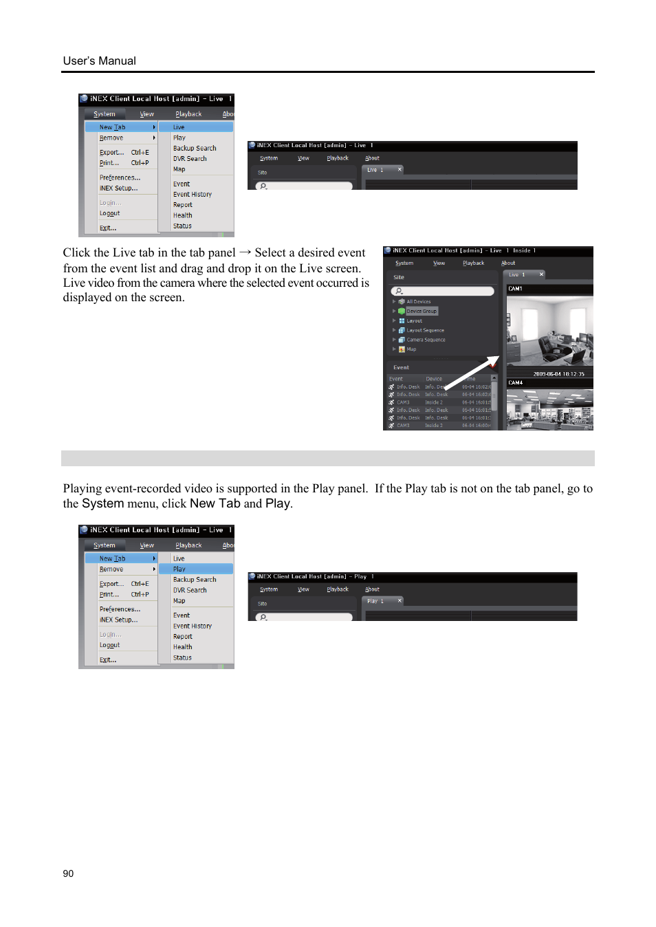 Playing video | Eneo iNEX Client User Manual | Page 95 / 164