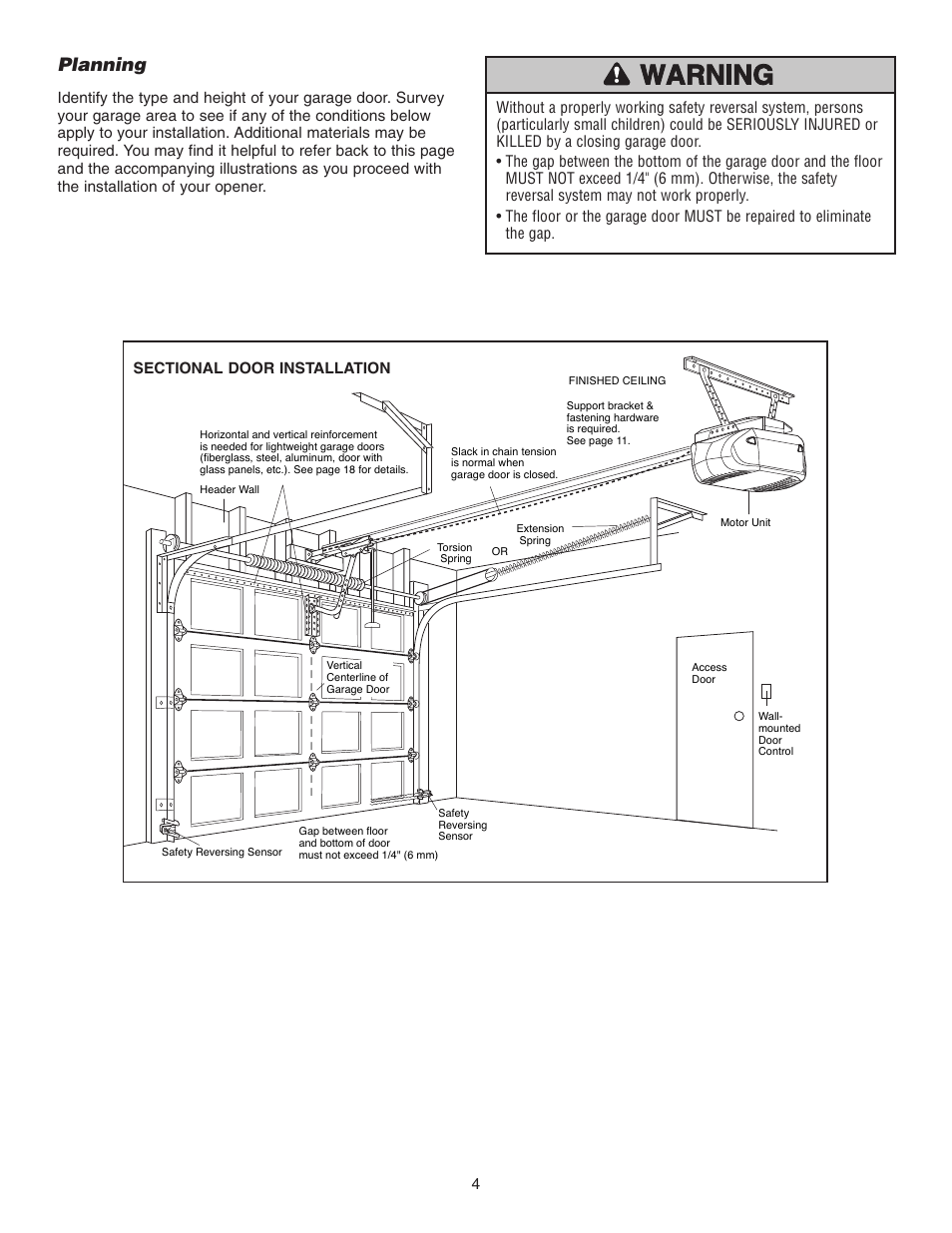 Planning | Chamberlain 3595 User Manual | Page 4 / 36