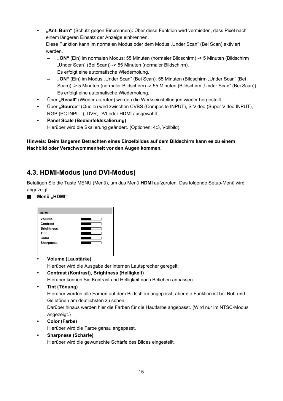 Hdmi-modus (und dvi-modus) | Eneo VMC-27LED User Manual | Page 15 / 60