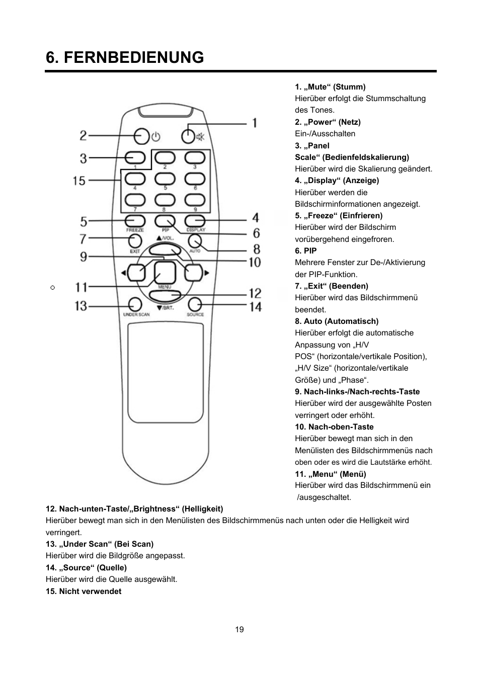 Fernbedienung | Eneo VMC-27LED User Manual | Page 19 / 60