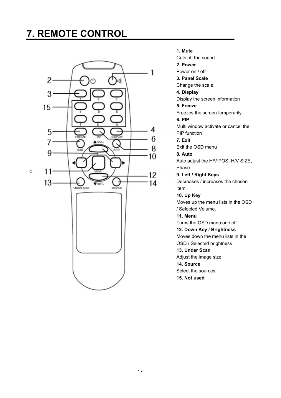 Remote control | Eneo VMC-27LED User Manual | Page 37 / 60