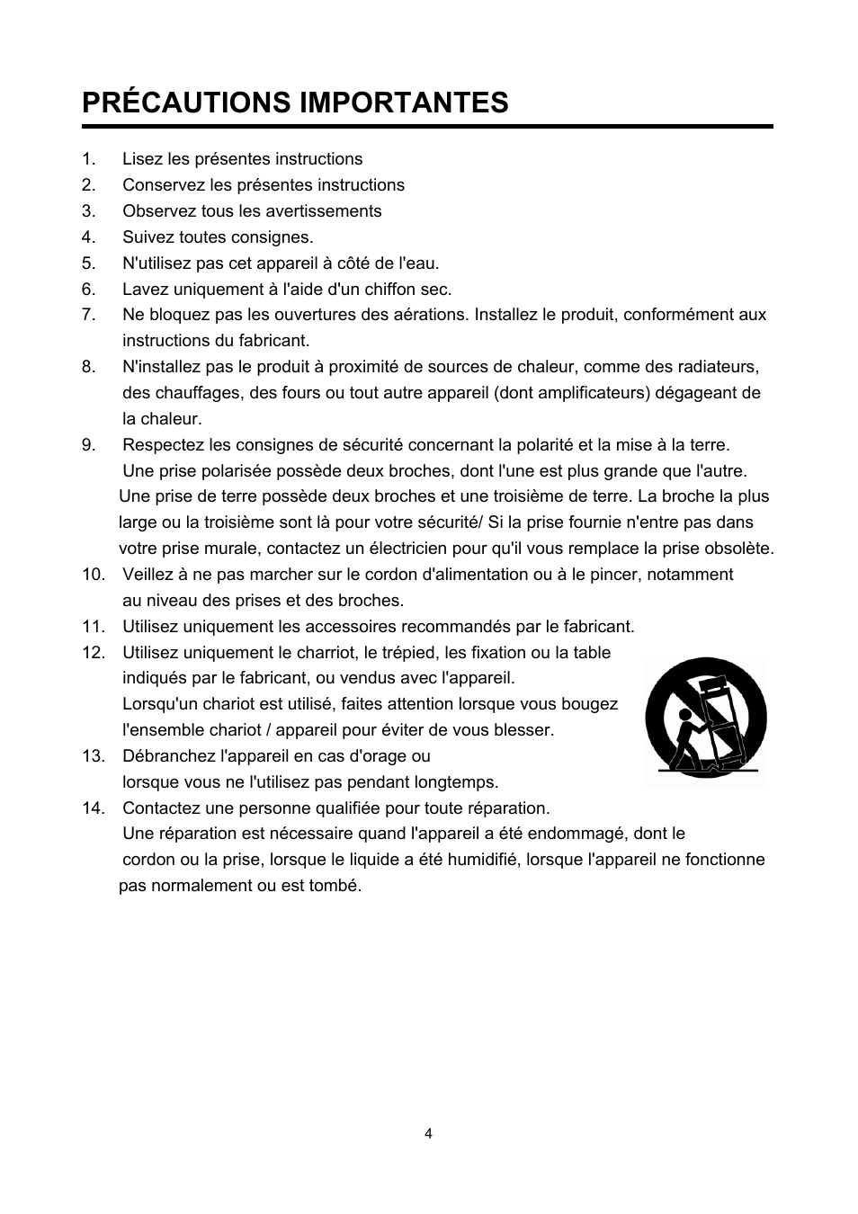 Précautions importantes | Eneo VMC-27LED User Manual | Page 42 / 60