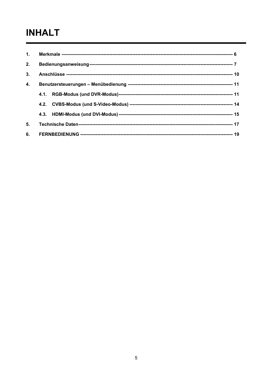 Inhalt | Eneo VMC-27LED User Manual | Page 5 / 60