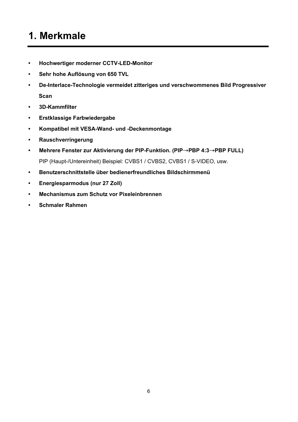 Merkmale | Eneo VMC-27LED User Manual | Page 6 / 60