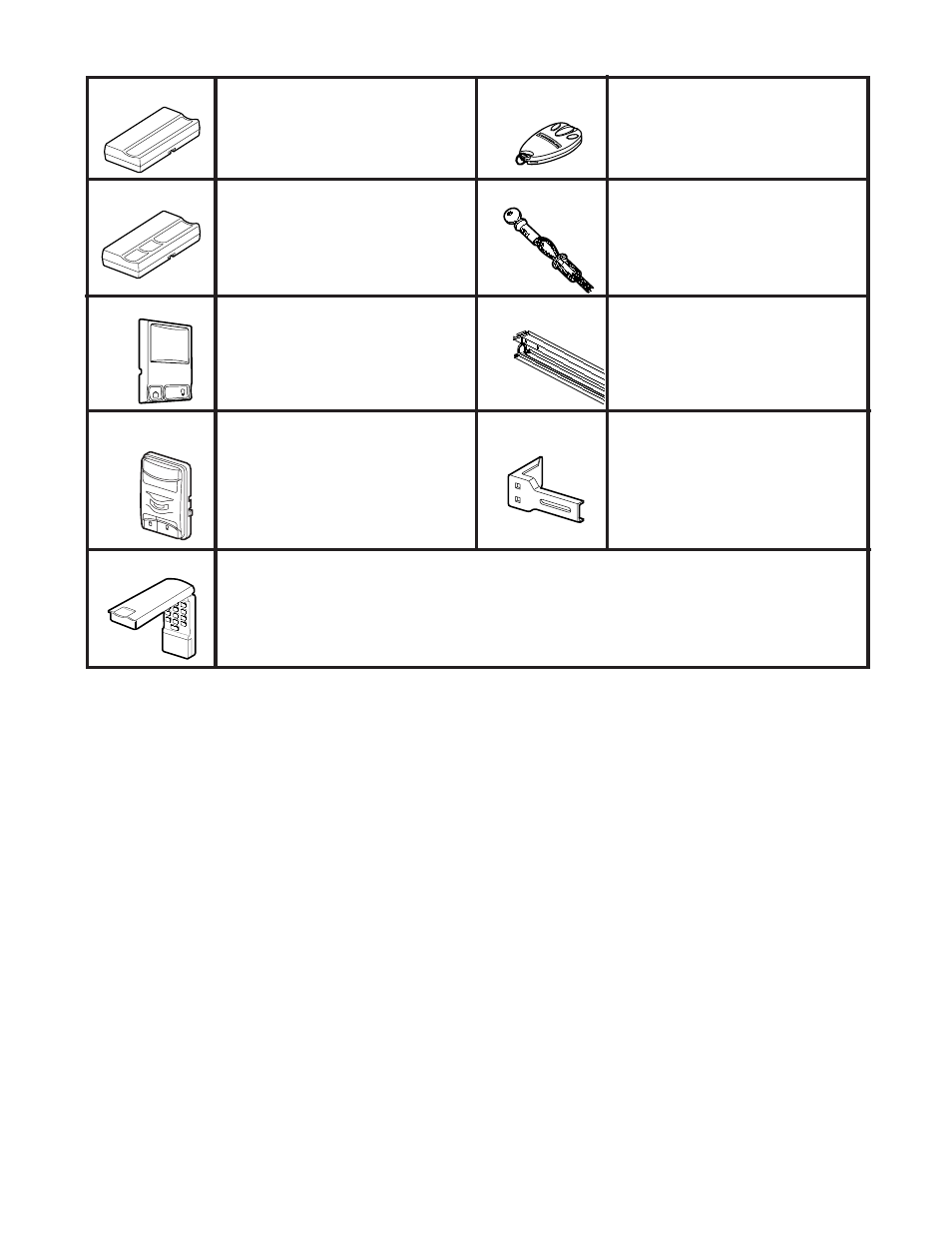Accessories, Accessories available for your opener | Chamberlain 9902 User Manual | Page 38 / 40