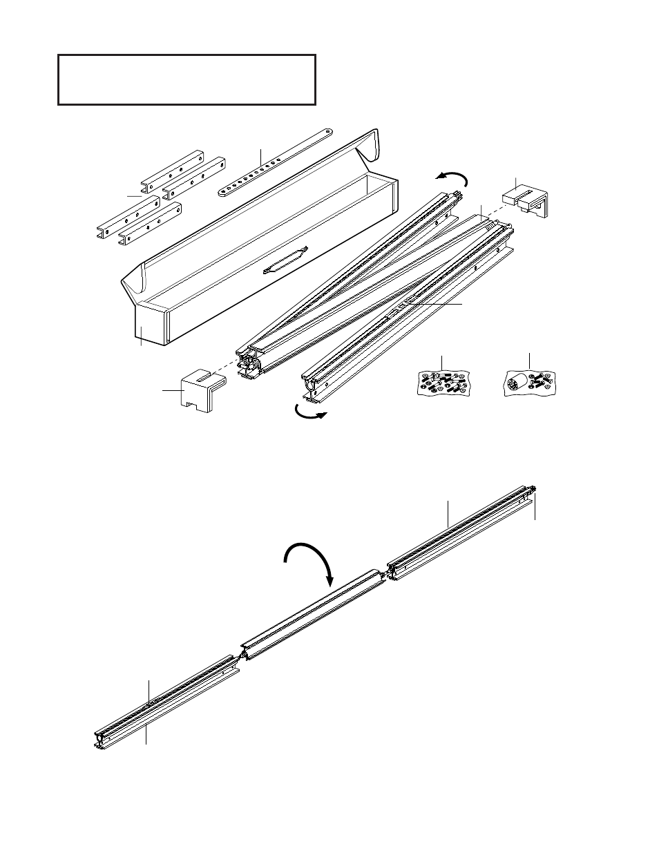 Assembly section, Assemble rail, Assembly step 1 | Assemble the rail | Chamberlain 9902 User Manual | Page 8 / 40