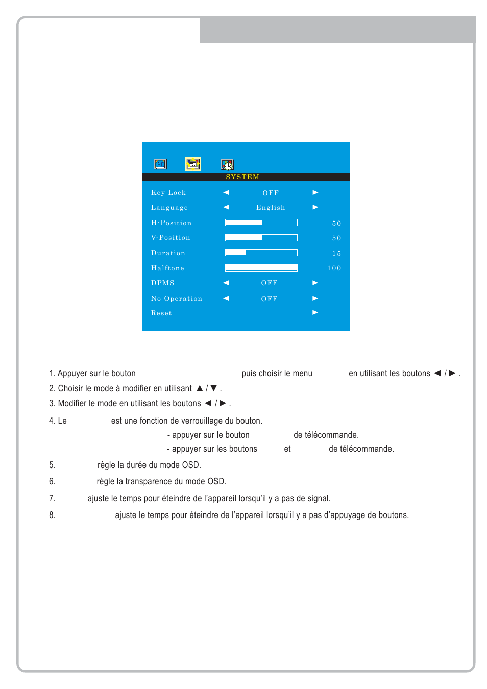 System menu | Eneo VMC-17LCDM User Manual | Page 22 / 40