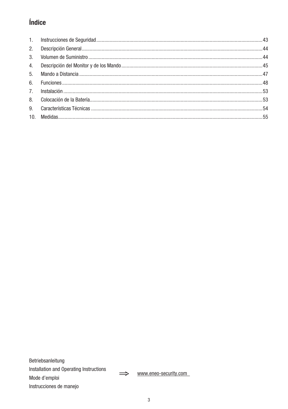 Eneo VMC-10.4LED-CP User Manual | Page 3 / 56