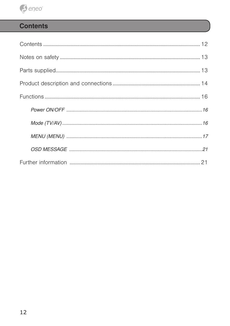 Eneo VMC-10.4LED-CM User Manual | Page 12 / 56