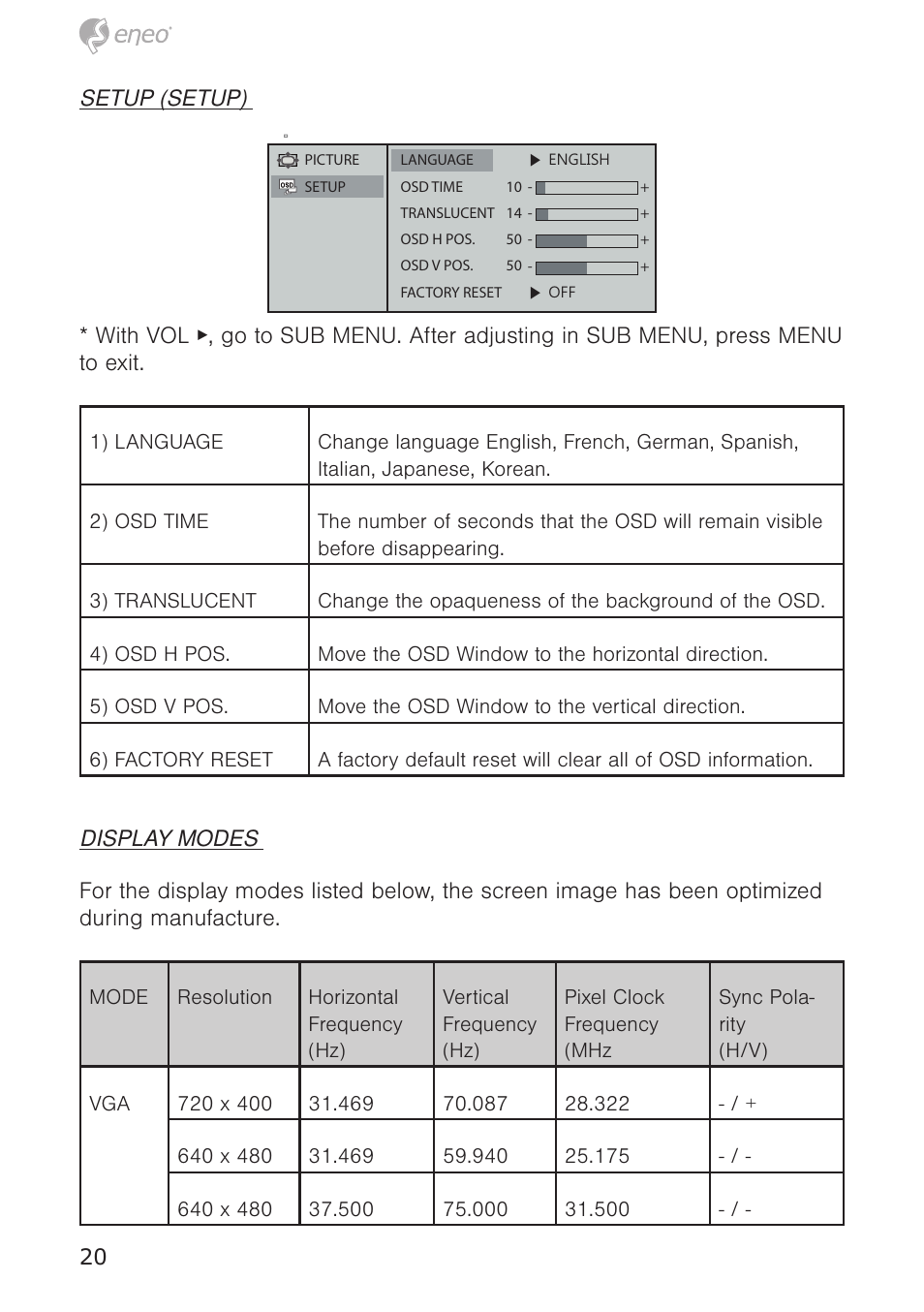 Eneo VMC-10.4LED-CM User Manual | Page 20 / 56