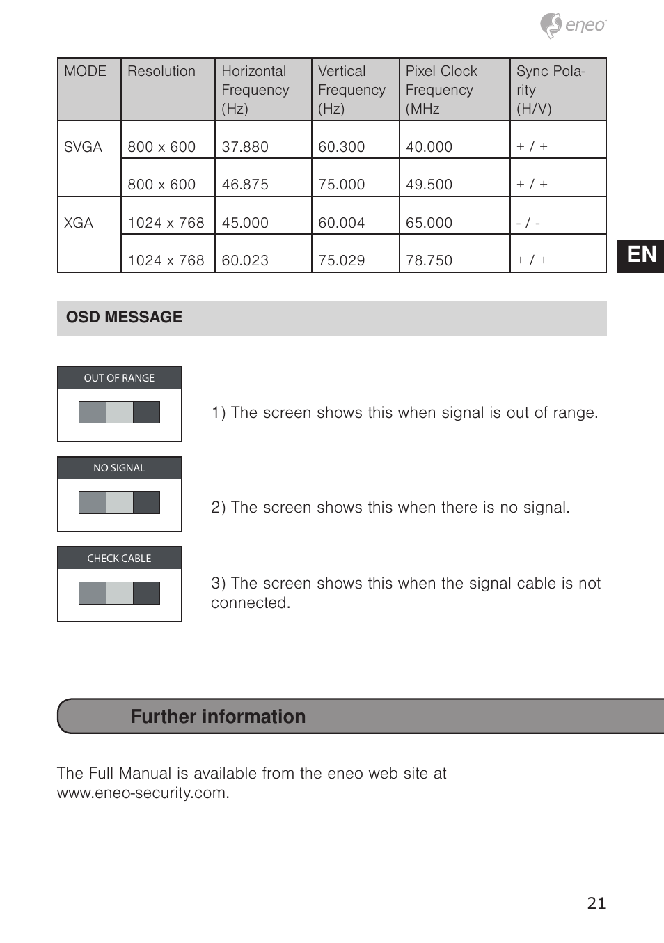 De en fr pl ru, Further information | Eneo VMC-10.4LED-CM User Manual | Page 21 / 56