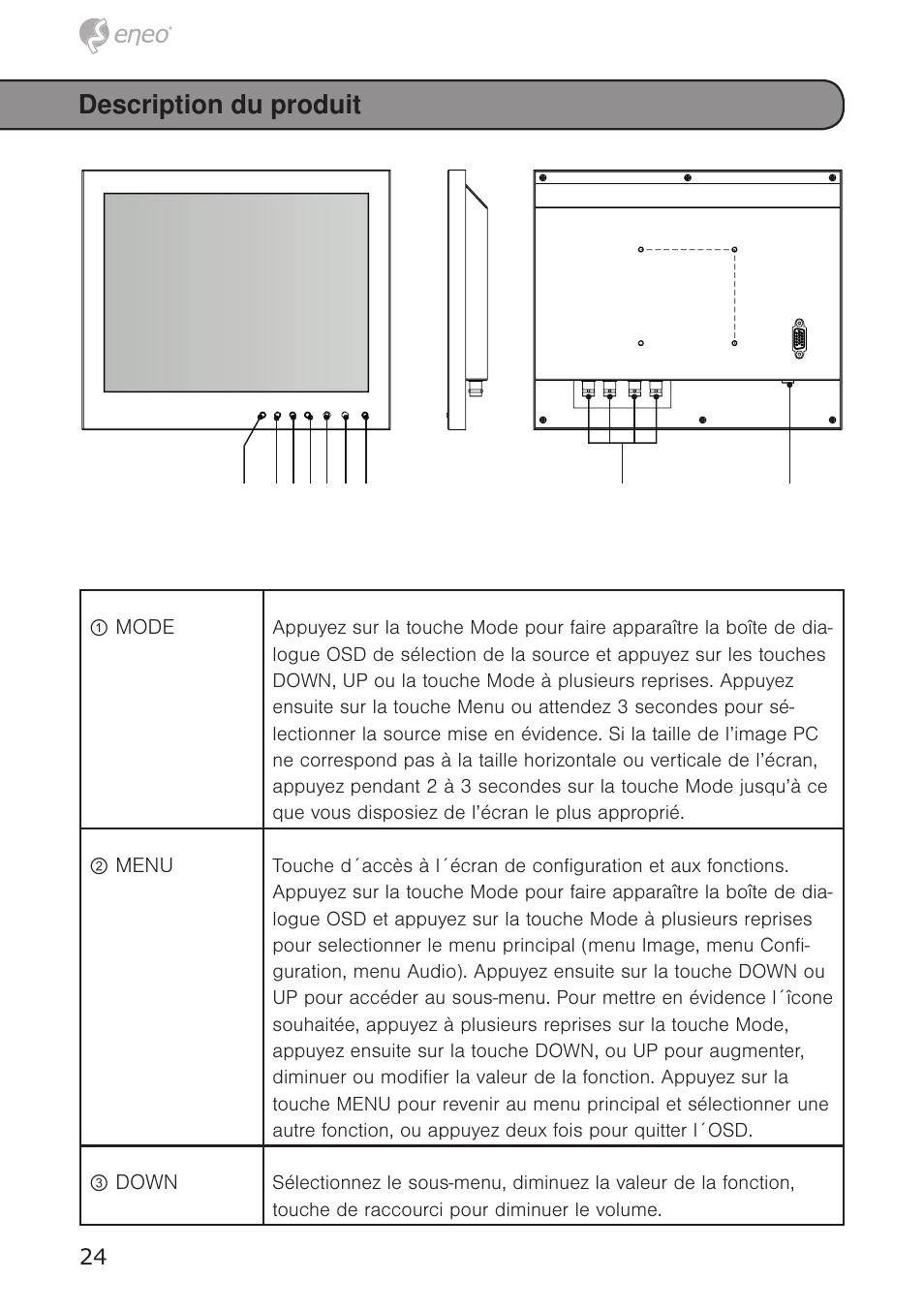 Description du produit | Eneo VMC-10.4LED-CM User Manual | Page 24 / 56