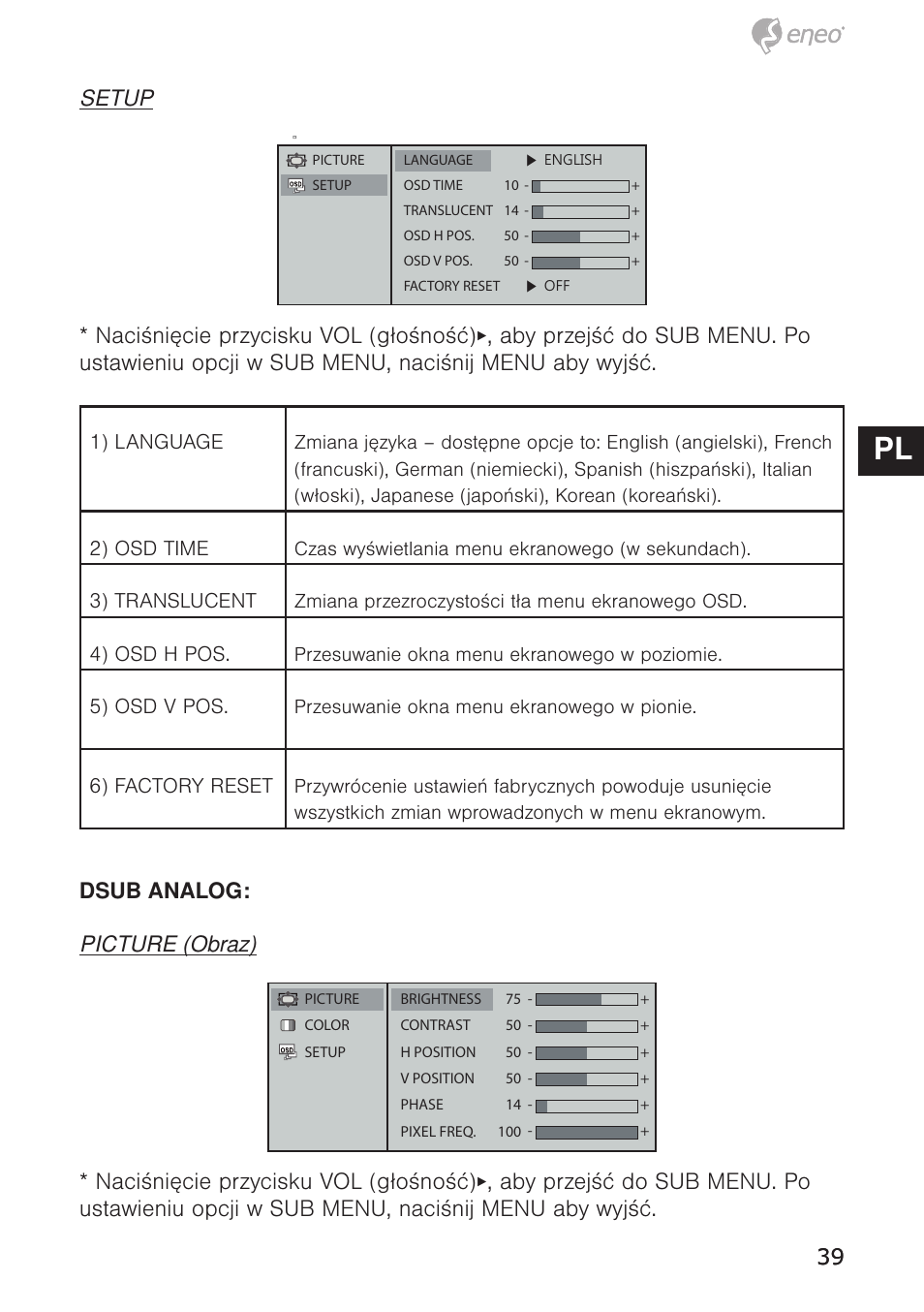 De en fr pl ru | Eneo VMC-10.4LED-CM User Manual | Page 39 / 56