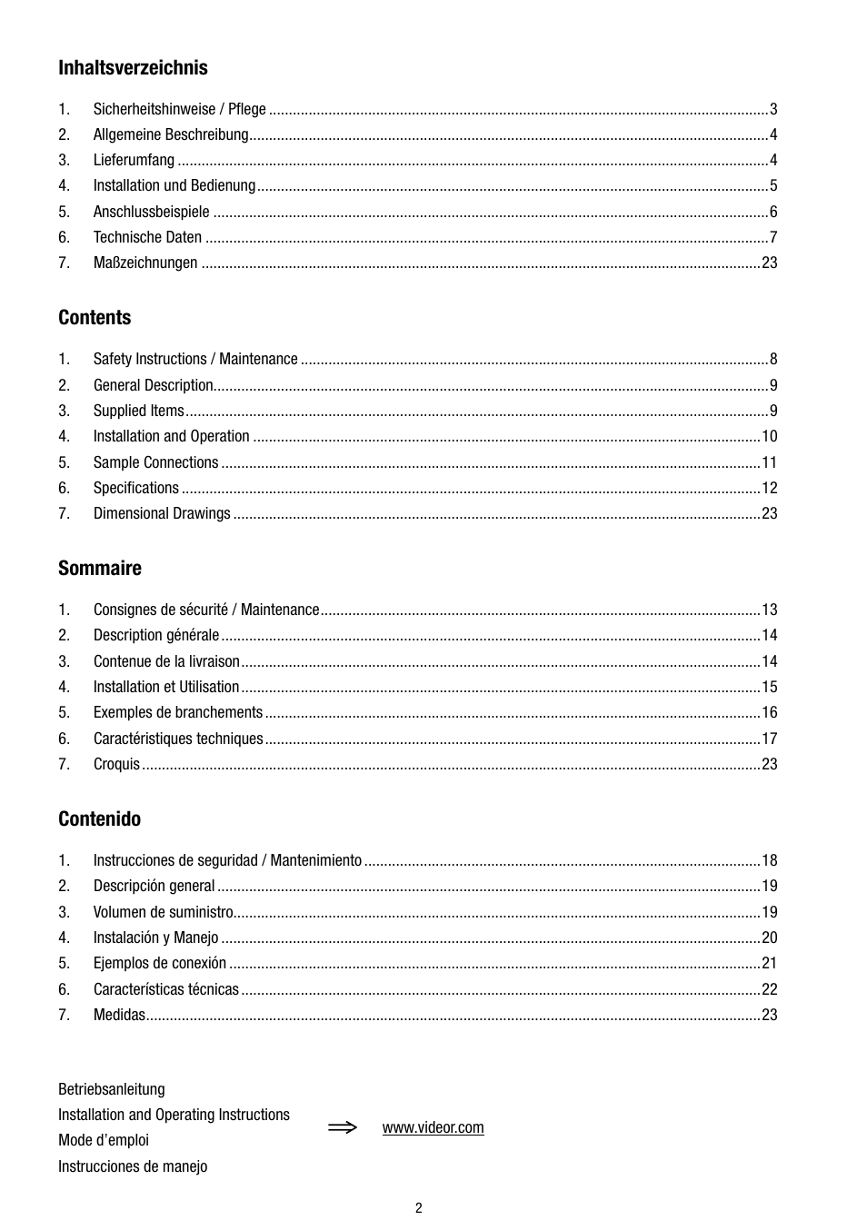 Eneo VMC-5.6/2S-LCD User Manual | Page 2 / 24