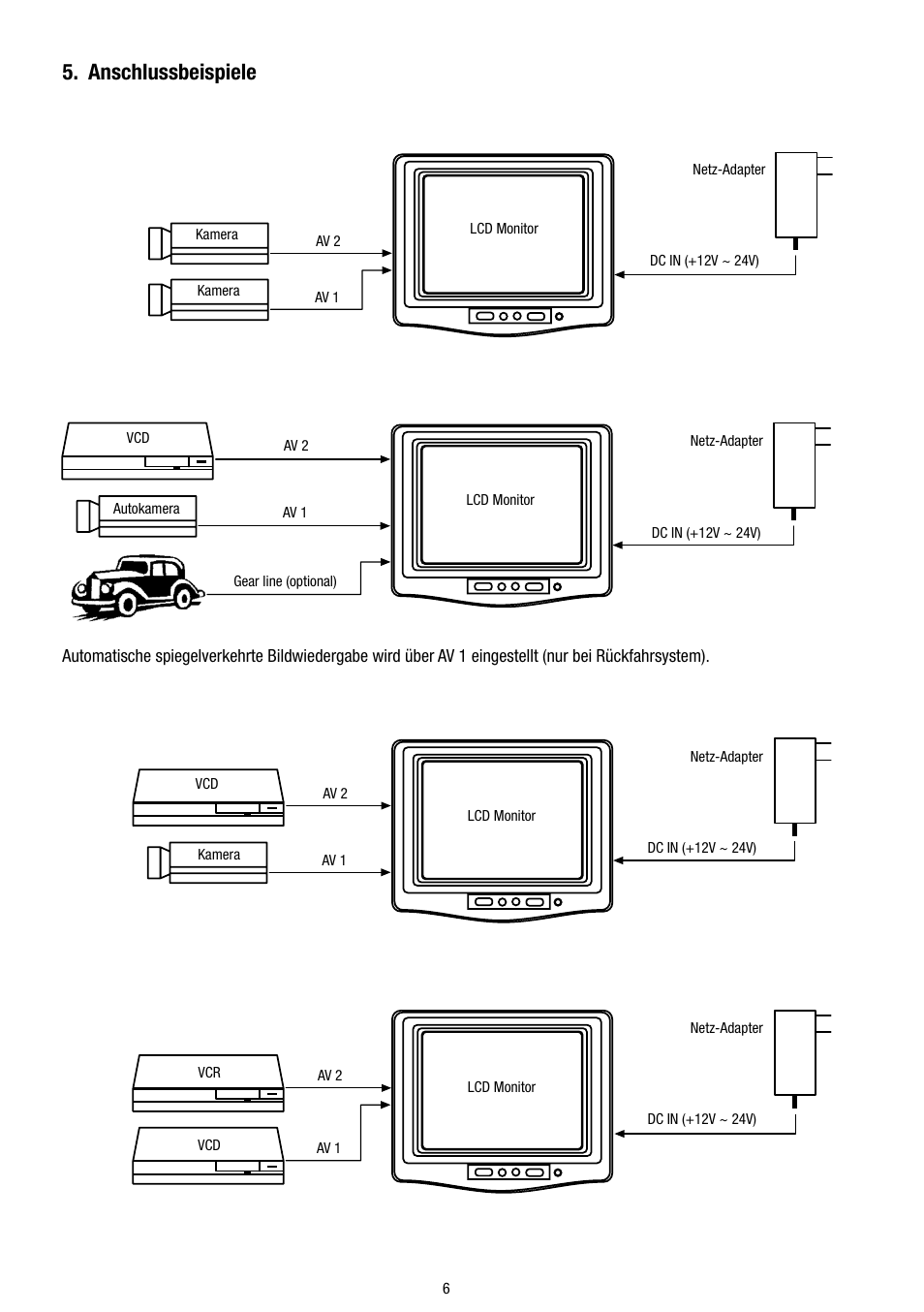 Anschlussbeispiele | Eneo VMC-5.6/2S-LCD User Manual | Page 6 / 24