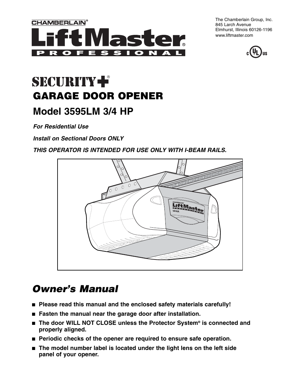 Chamberlain 3595LM User Manual | 32 pages