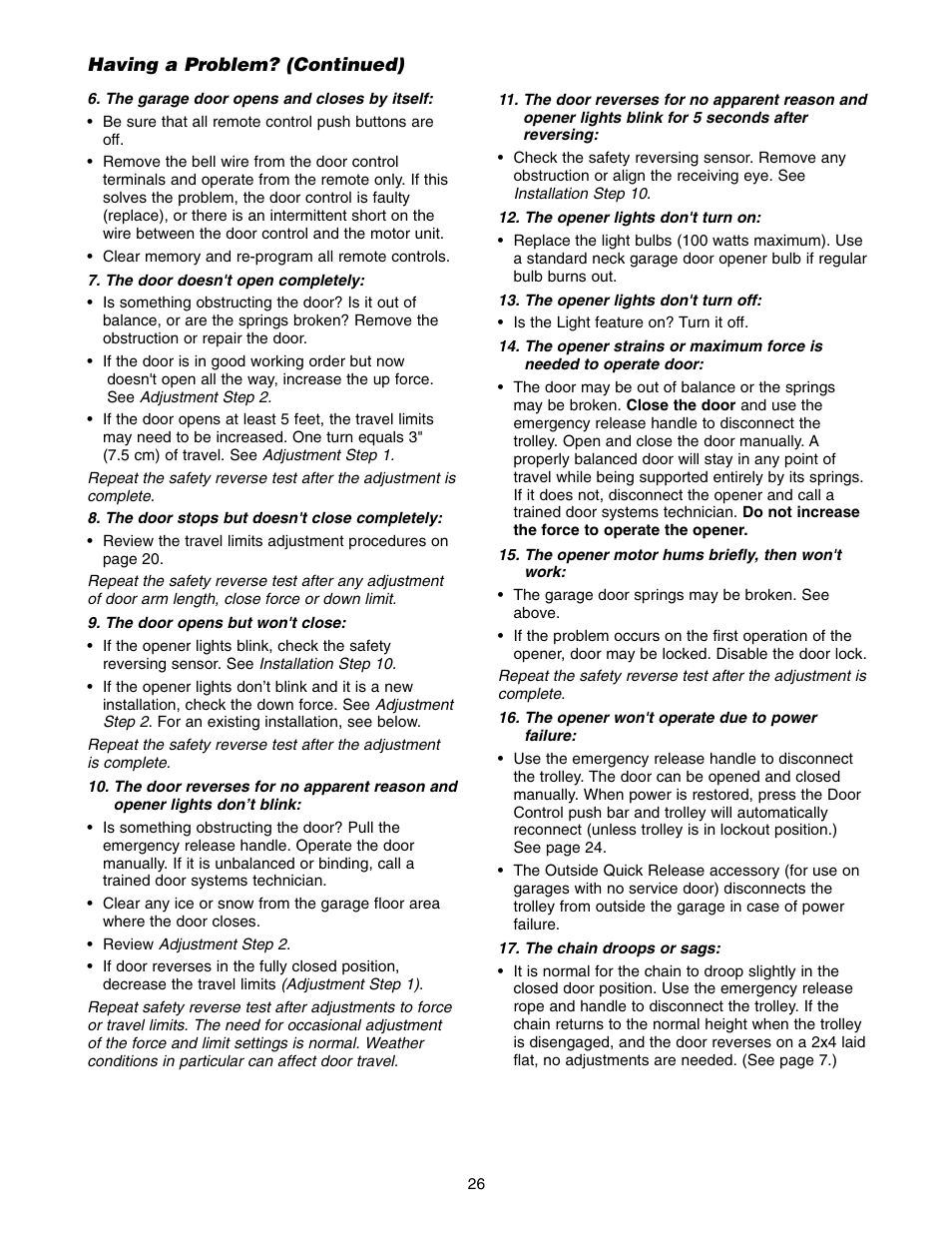 Chamberlain 3595LM User Manual | Page 26 / 32