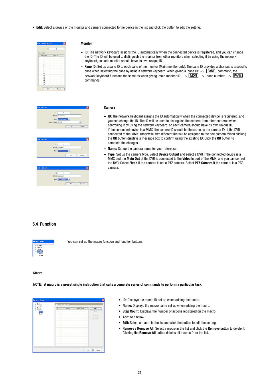 4 function | Eneo KBD-NSC-100 User Manual | Page 31 / 40