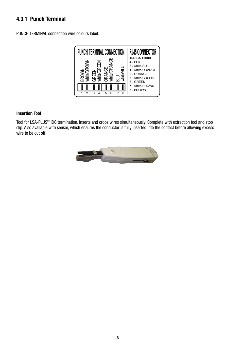 1 punch terminal | Eneo VTL-300/WW-POEB User Manual | Page 18 / 56