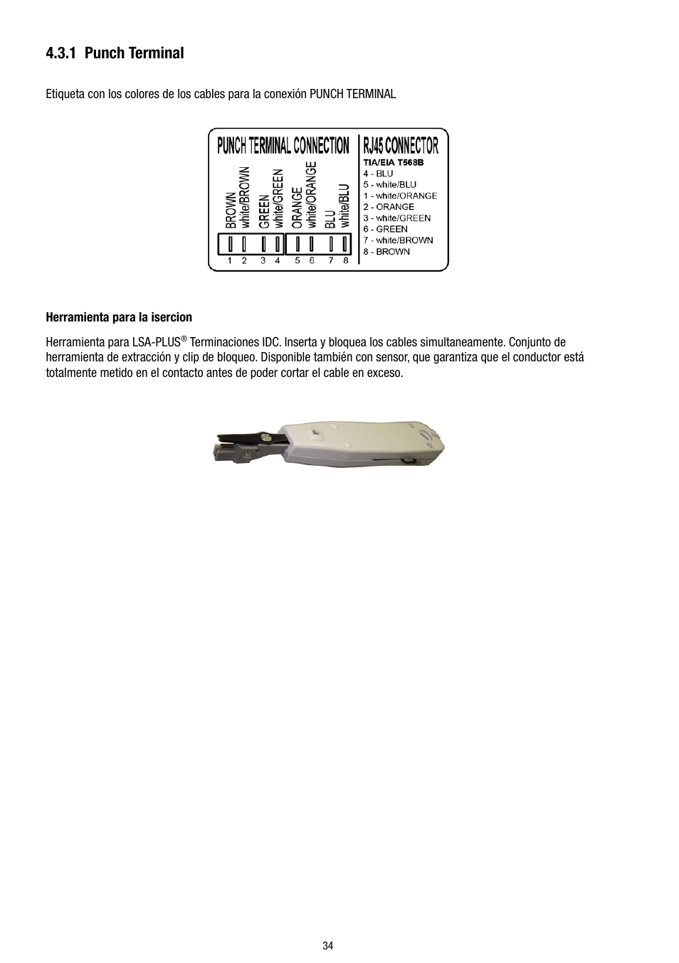 1 punch terminal | Eneo VTL-300/WW-POEB User Manual | Page 34 / 56