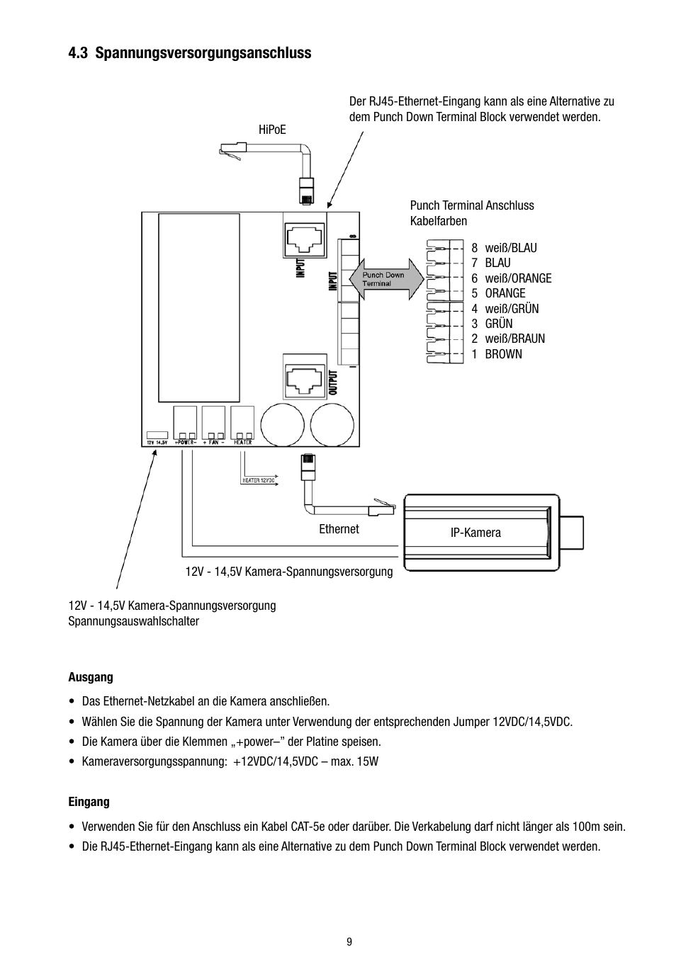 3 spannungsversorgungsanschluss | Eneo VTL-300/WW-POEB User Manual | Page 9 / 56