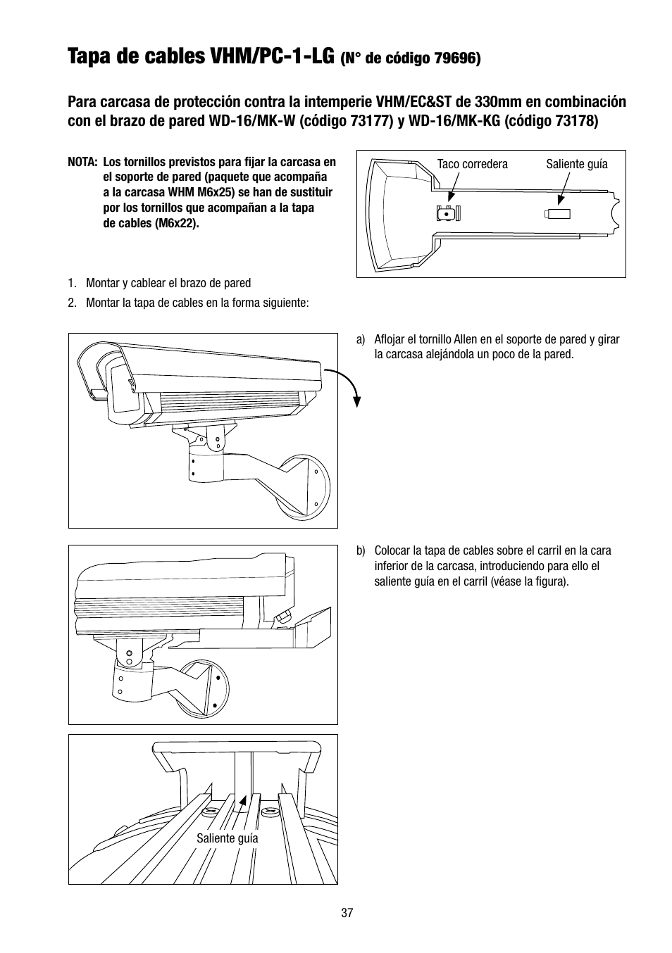 Tapa de cables vhm/pc-1-lg | Eneo VHM/ECLKA-W User Manual | Page 37 / 40