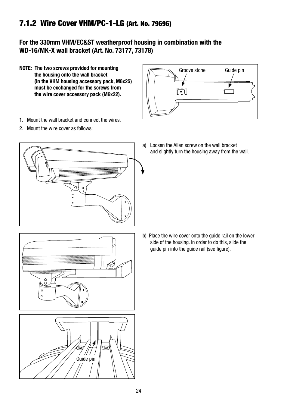 2 wire cover vhm/pc-1-lg | Eneo VHM/ZLB-W User Manual | Page 24 / 52