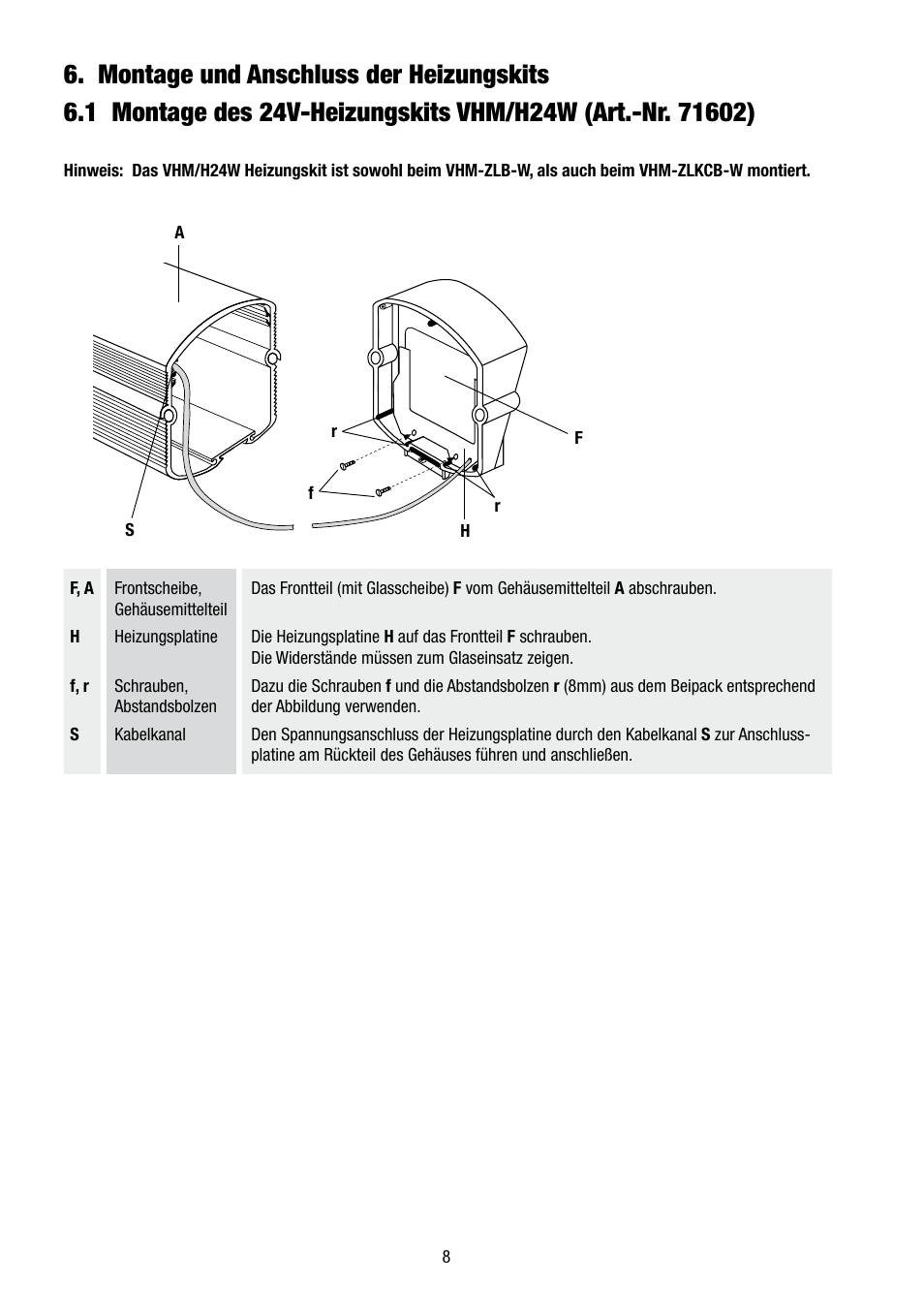Eneo VHM/ZLB-W User Manual | Page 8 / 52
