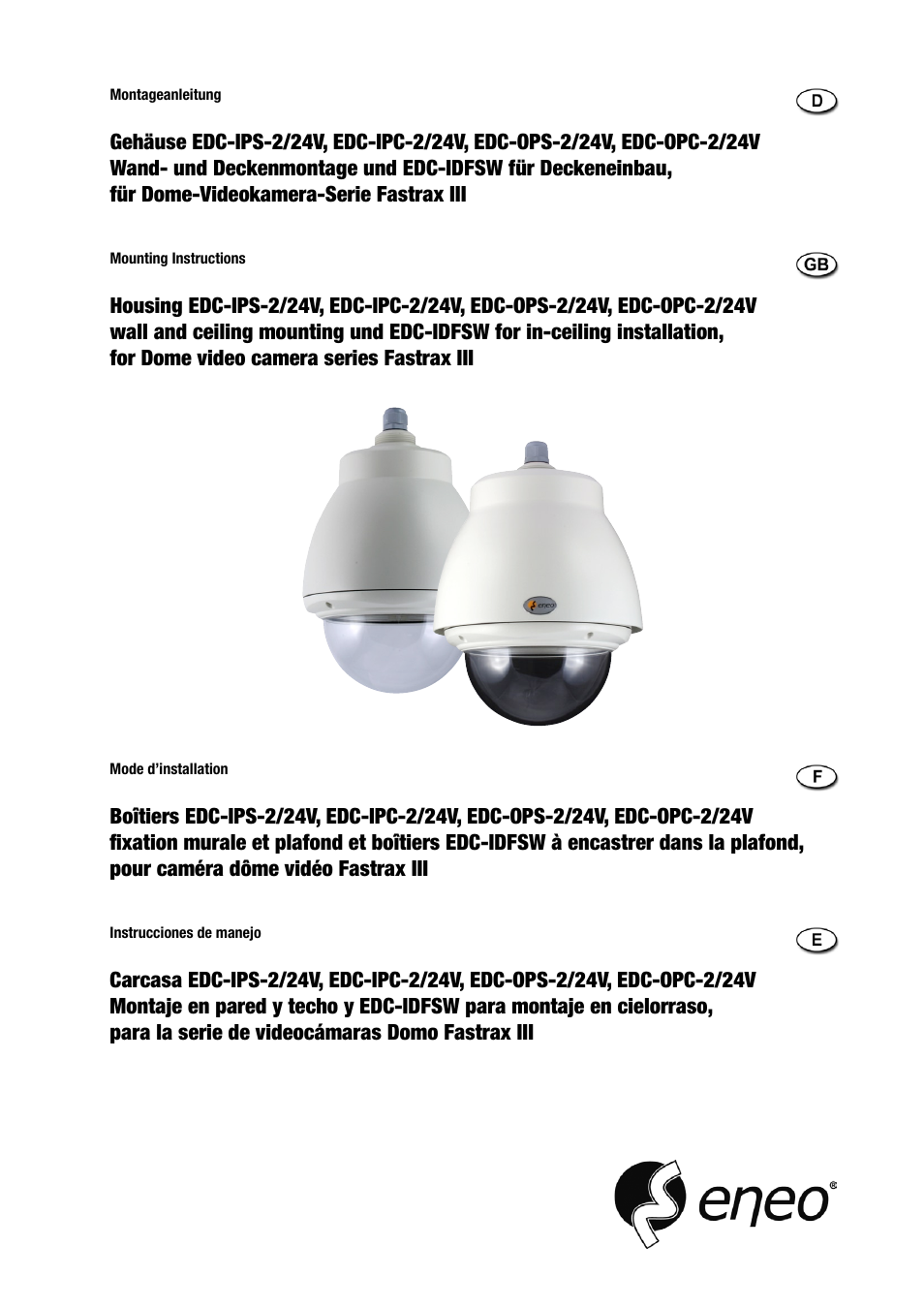 Eneo EDC-IDFSW User Manual | 32 pages