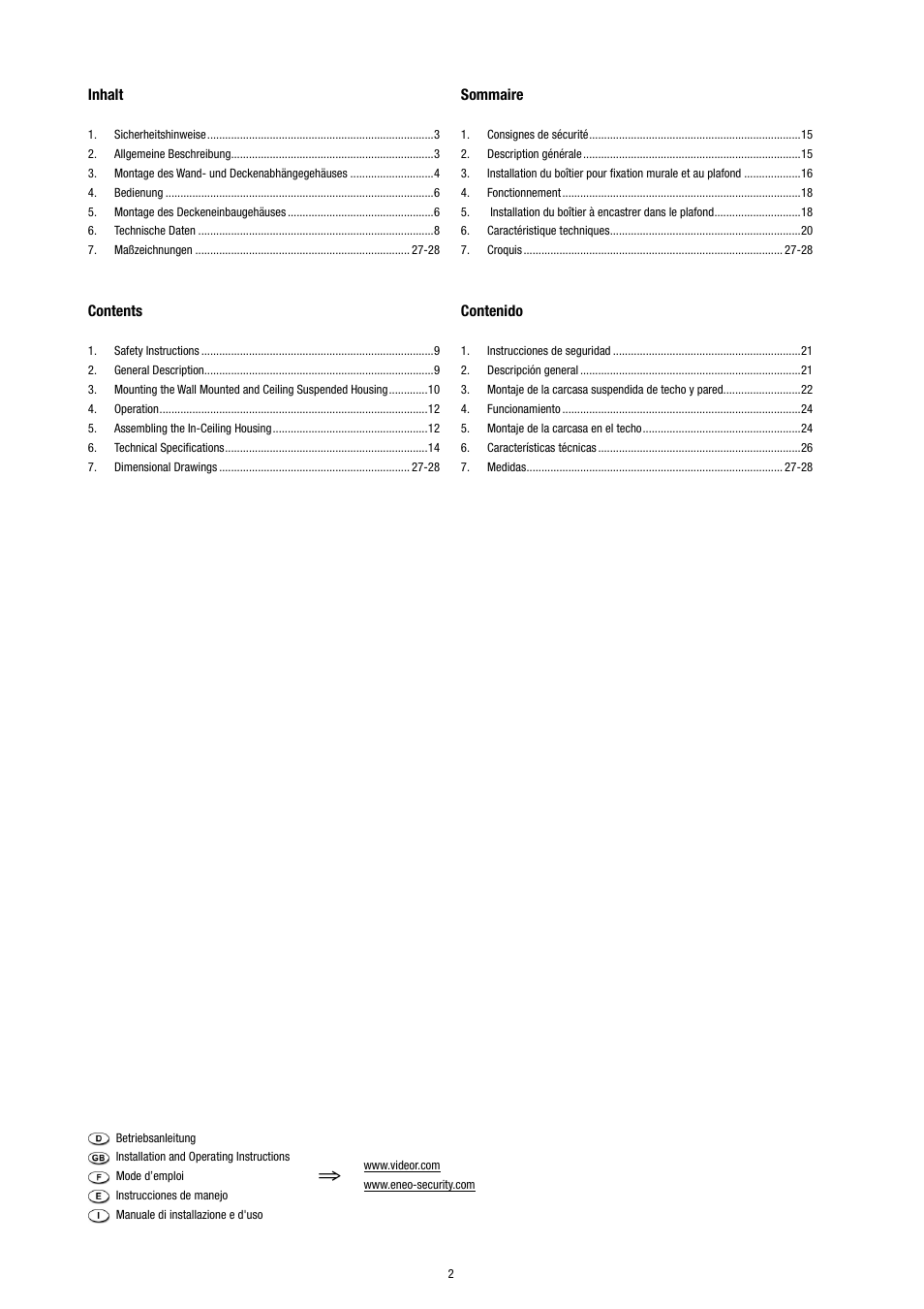 Eneo EDC-IDFSW User Manual | Page 2 / 32