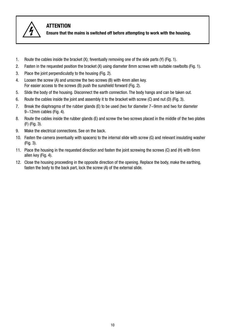 Attention | Eneo VTL-WWD User Manual | Page 10 / 32