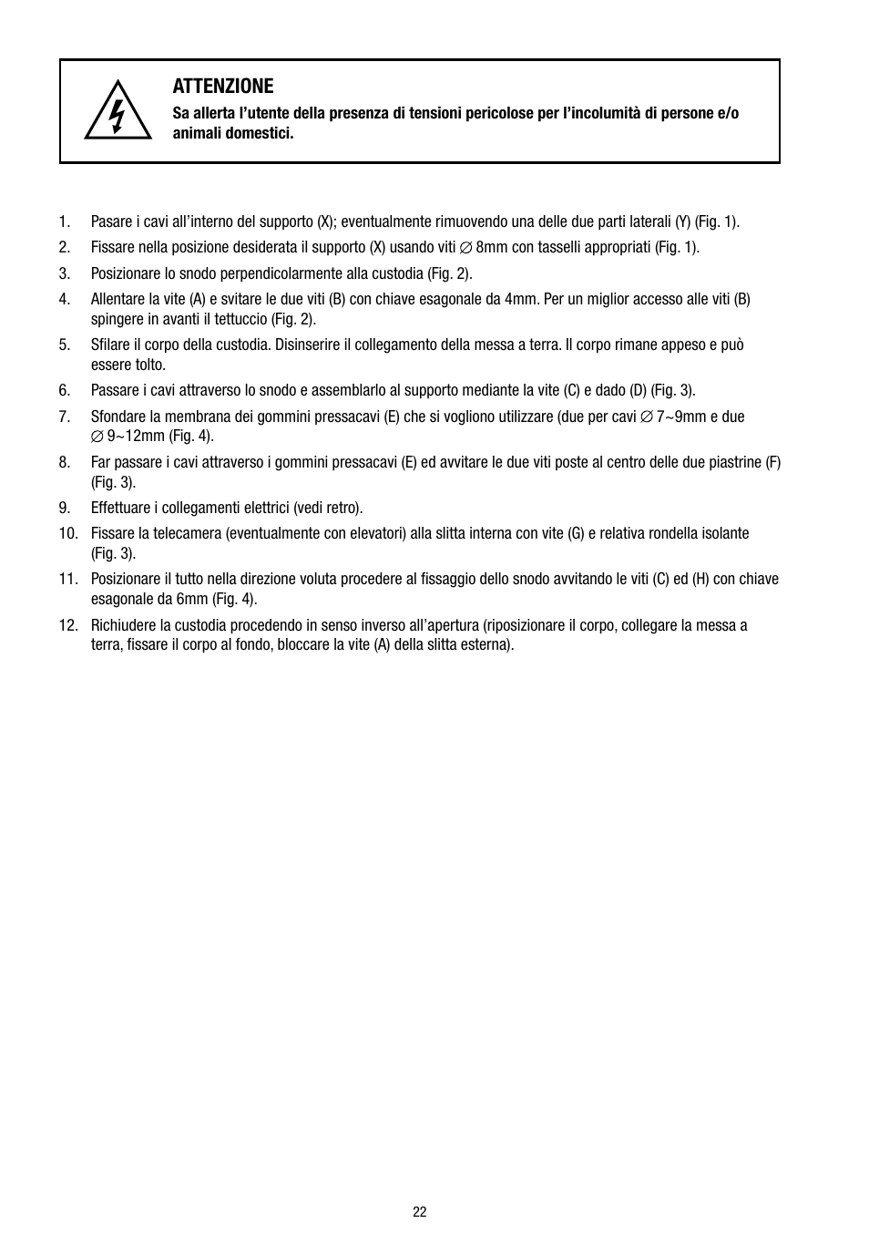 Attenzione | Eneo VTL-WWD User Manual | Page 22 / 32