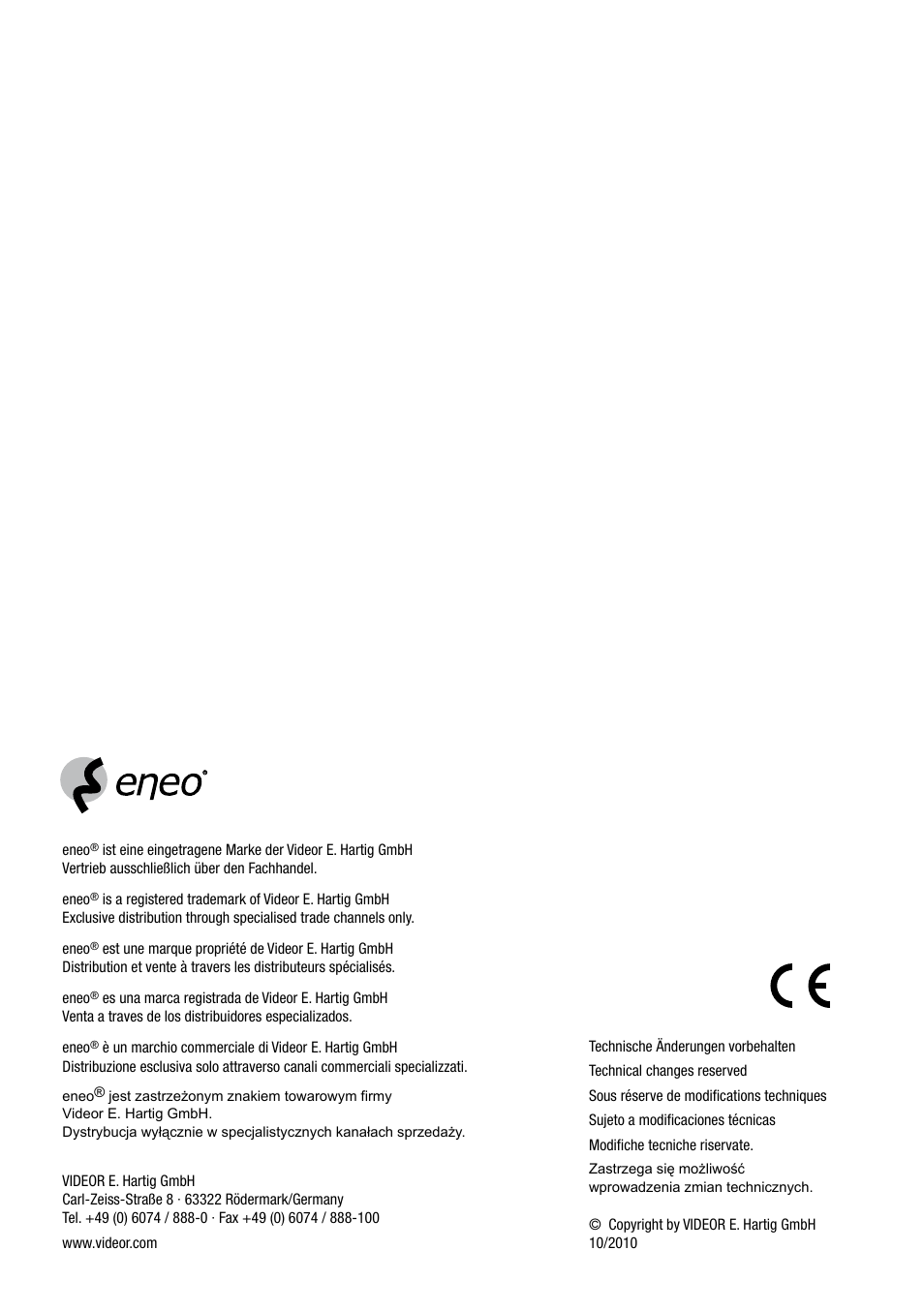 Eneo VTL-WWD User Manual | Page 32 / 32