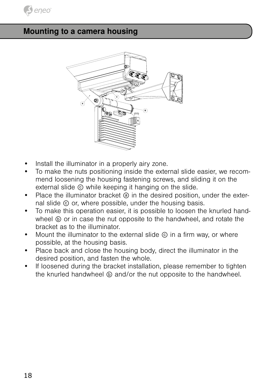 Mounting to a camera housing | Eneo IRLED-401E User Manual | Page 18 / 52