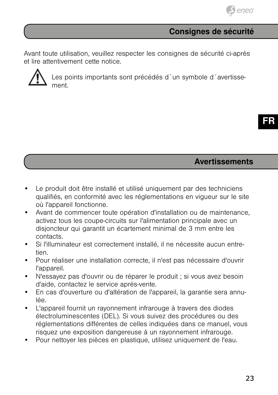 De en fr pl ru | Eneo IRLED-401E User Manual | Page 23 / 52
