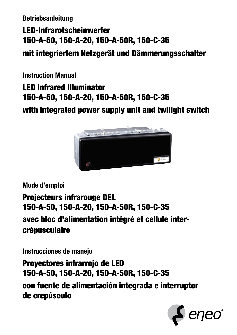 Eneo IR LED150-A-50 User Manual | 36 pages