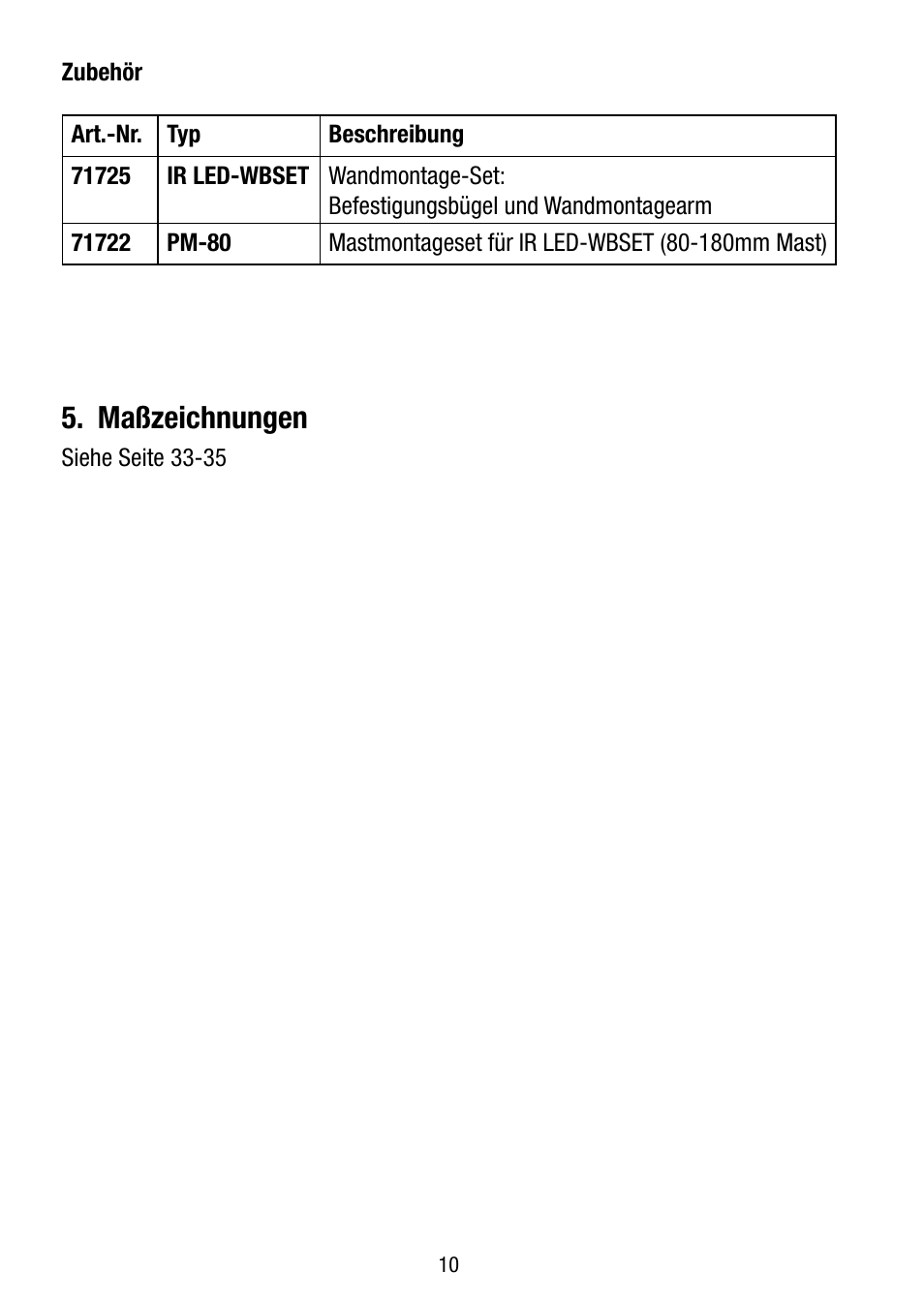 Maßzeichnungen | Eneo IR LED150-A-50 User Manual | Page 10 / 36